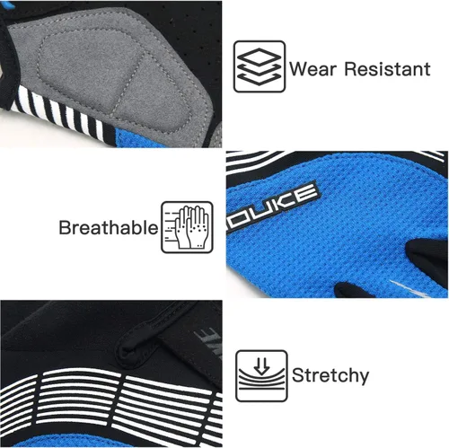 Vista 4 de Souke Sports Guantes de ciclismo Guantes acolchados de medio dedo para bicicleta con absorción de golpes, antideslizantes, transpirables, MTB