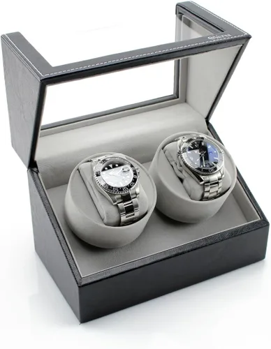 Vista 3 de Versa Enrollador de reloj doble Elite en cuero negro