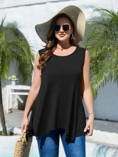 Vista 4 de Belaroi, camiseta sin mangas, cómoda de tamaño grande, para mujer