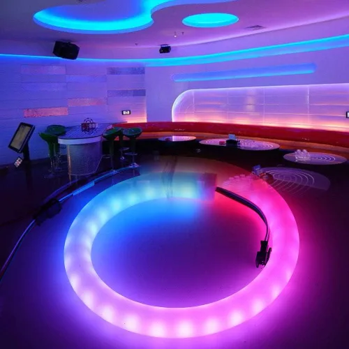 Vista 3 de Cuerda de luz LED RGB, píxel inteligente direccionable individualmente SK6812 60 LEDs/m, señal de neón, DC 5V impermeable, barra de letras flexible