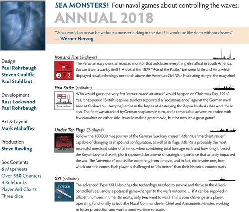 Vista 3 de Against the Odds ATO: Sea Monsters, 4 Juegos Navales & Anual 2018, Juego de mesa