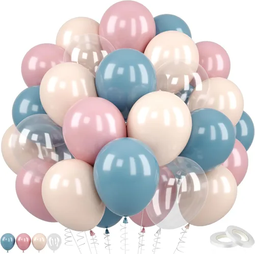 Vista 21 de Globos de graduación azules y dorados, 60 globos impresos con texto en inglés "Felicitaciones", 12 pulgadas, azul marino, blanco, azul, metálico