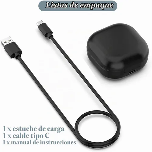 Vista 6 de Funda de carga para Galaxy Buds 2 SM-R177, funda de cargador de repuesto con cable USB C para auriculares Samsung Galaxy Buds 2