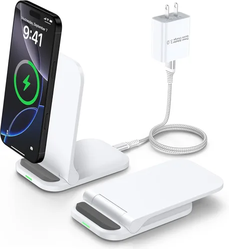 Vista 9 de Base de carga inalámbrica plegable Samsung de carga rápida para Samsung Galaxy S25 Ultra S24 FE S23 S22 S21 S20 Z Flip7, estación de carga