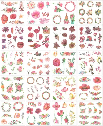 Vista 9 de allydrew Washi - Juego de calcomanías para álbumes de recortes, diseño floral azul (20 hojas)