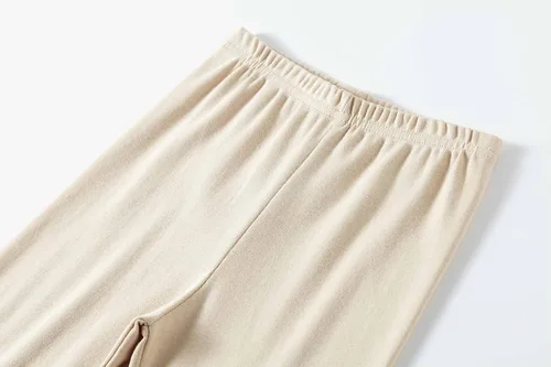 Vista 5 de KikizYe Pijamas para niños, pijamas de manga larga para niños albaricoque/sólido