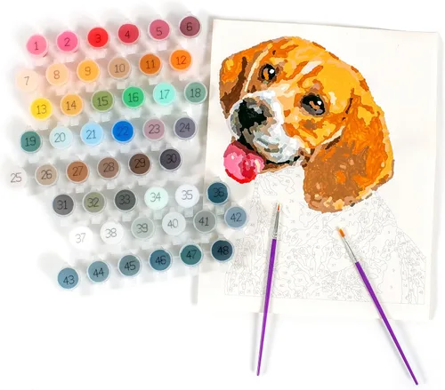 Vista 4 de Paintable Pictures Pinte su foto por números: Edición Mascotas Kit personalizable Lienzo imprimible Tecnología personalizada de pintura por