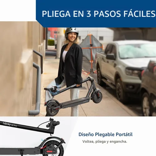 Vista 4 de Hiboy S2 Pro Electric Scooter, 500W Motor, 10" Solid Tires, 25 Miles Range 19 Mph Folding Commuter Electric Scooter for Adults with Double Braking