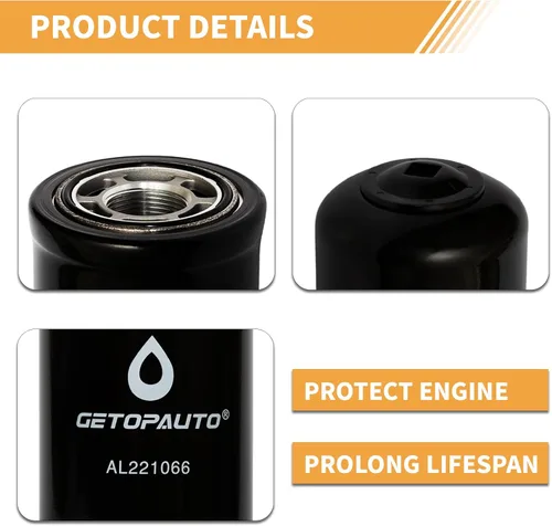 Vista 3 de GETOPAUTO AL221066 Filtro de aceite compatible con John Deere 6800D 6900D 7200D 7210D 7400D 7410D 9200D 9300D 9400D