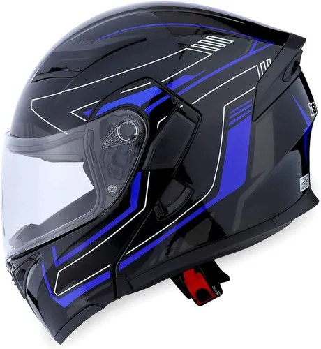 Vista 4 de 1Storm Casco modular de cara completa para motocicleta con doble visera abatible, protector solar: HB89