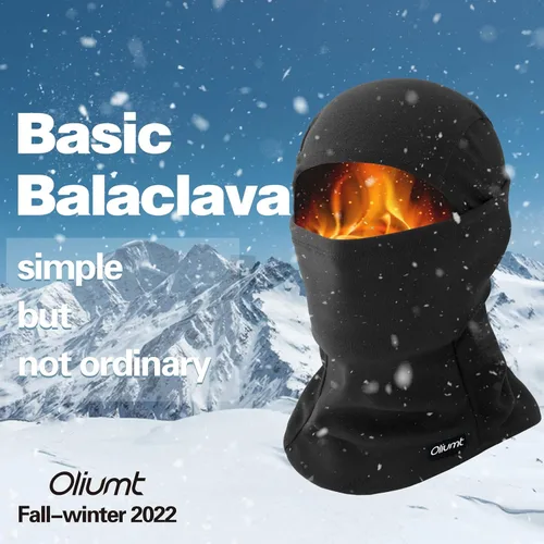 Vista 6 de Oliumt Pasamontañas máscara de esquí cálida transpirable y ligera máscara facial de invierno de vellón de cobertura completa para hombres y mujeres