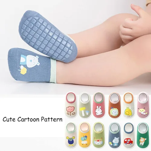 Vista 3 de Calcetines antideslizantes para bebé, calcetines antideslizantes para niñas, niños y recién nacidos, 6 pares