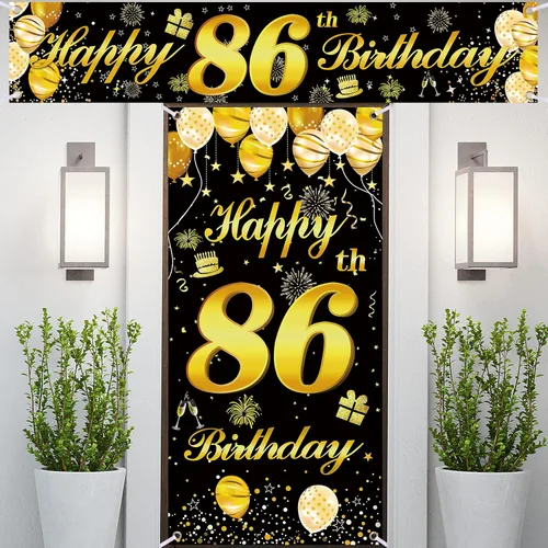 Vista 16 de Cartel para puerta de cumpleaños número 15, decoraciones de cumpleaños para hombres, decoración de fiesta de cumpleaños, telón de fondo de cumpleaños