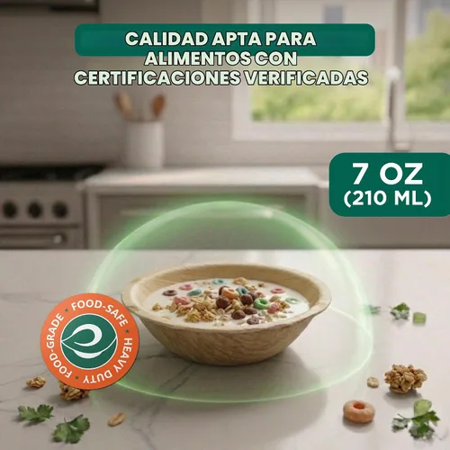 Vista 3 de ECO SOUL Cuencos de bambú de 7 onzas, compostables, resistentes