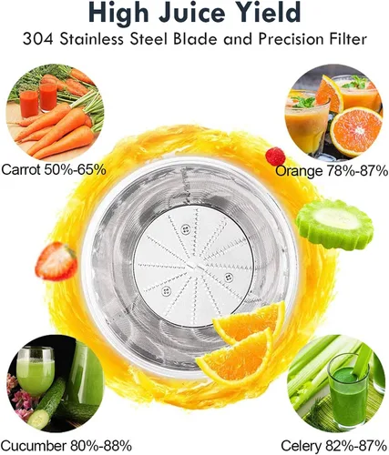 Vista 3 de Extractor de jugos centrífugo de 850W de potencia, extractor de jugos con boca ancha de 3 pulgadas y 2 velocidades con luz LED, licuadora de jugos