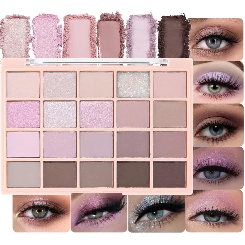 Vista 27 de CAKAILA Paleta de sombra de ojos mate de 10 colores, color gris y gris topo, paleta de sombra de ojos neutra, paleta de maquillaje de larga