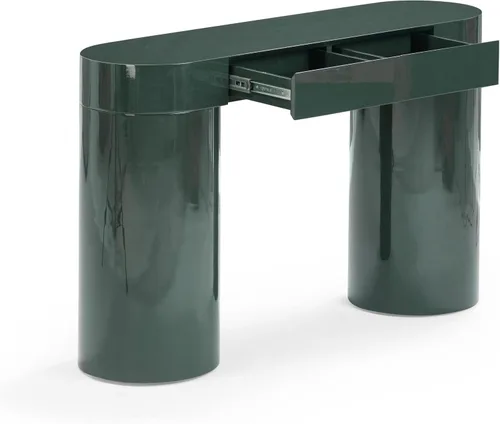 Vista 3 de TOV Furniture Mira - Mesa consola de alto brillo (verde oscuro)