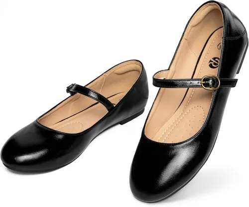 Vista 2 de Rekayla Mary Jane - Zapatos planos para mujer, cómodos y elegantes, con punta redonda
