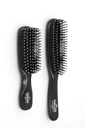 Vista 7 de Phillips Brush Light Touch 8-P - Cepillo de pelo de viaje pequeño, 6.5 pulgadas Cerdas de nailon con cuentas gemelas desenredan suavemente todo