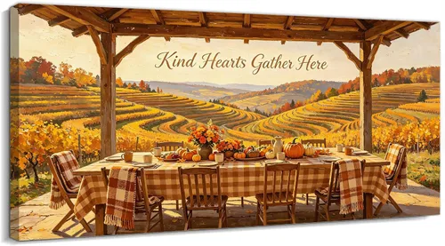 Vista 9 de TIMUBA Lienzo decorativo de pared de otoño de lago, citas de otoño Decoración de pared de otoño-01
