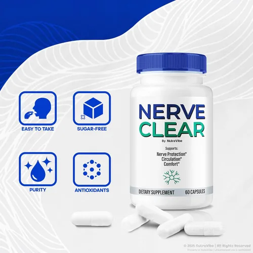 Vista 5 de (5 Pack) Nerve Clear – Complete Nerve Health Support Supplement Healthy Nerve Function & Comfort Natural Neuropathy NerveClear Pills for