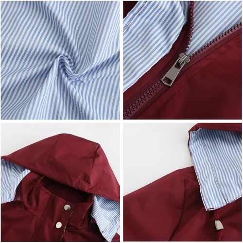 Vista 5 de MODFUL Chubasquero impermeable para mujer, chaqueta impermeable con capucha ligera