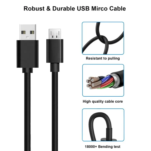 Vista 3 de Cargador Micro USB Boost Sport GB70 para Noco Boost Sport GB150 GB70XL GB70 GB50Pro GB40HD GB40 GB30 GB20 Sport Battery Jump Starter 5ft USB A a