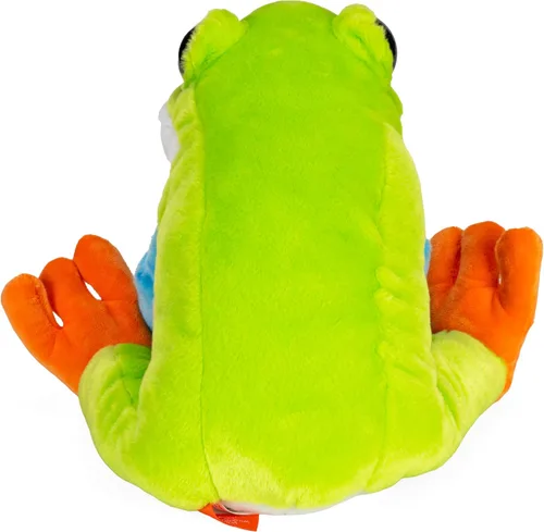Vista 4 de Wild Republic Peluche de rana de árbol de ojos rojos, animal de peluche, regalo para niños, Cuddlekins de 12 pulgadas