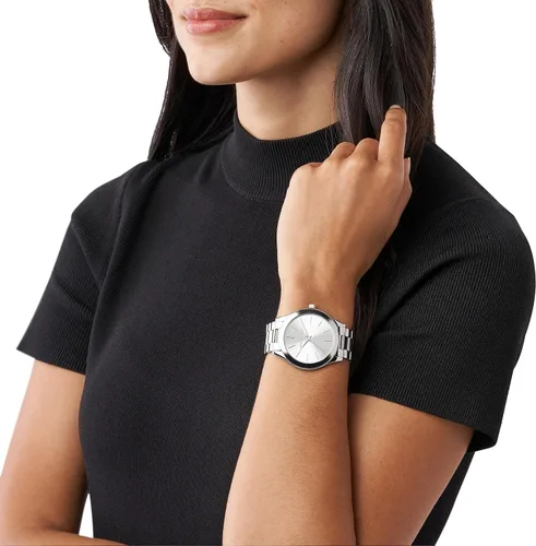 Vista 4 de Michael Kors Slim Runway - Reloj de pulsera de acero inoxidable para mujer