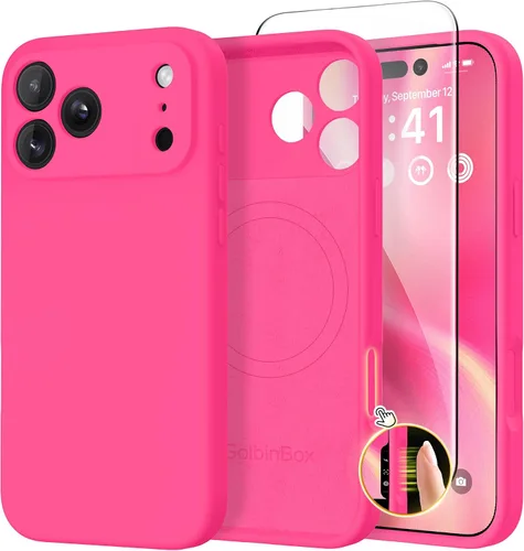 Vista 165 de GolbinBox Funda magnética para iPhone 17, compatible con MagSafe, cubierta de silicona integrada para control de cámara, funda de silicona líquida a