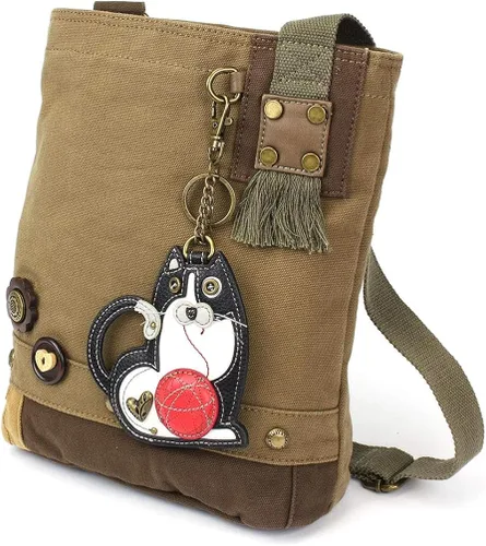 Vista 2 de Chala Bolso cruzado Fat Cat Patch, color verde oliva, Verde -Oliva