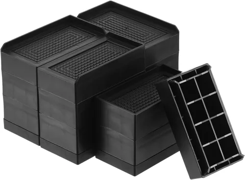Vista 10 de uxcell Paquete de 4 elevadores rectangulares para cama, 1.6 pulgadas, borde en L, resistentes, ajustables, para cama, sofá, mesa y elevador de sofá