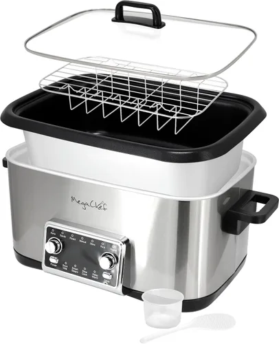 Vista 2 de MegaChef Cocina múltiple programable 12 en 1 de lujo de 8 cuartos de galón con Sous Vide y multifunción, pantalla digital, temperatura y tiempo