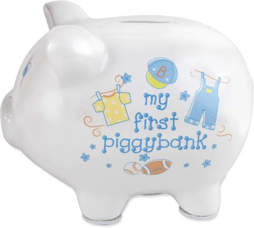 Vista 2 de Baby Essentials Mi primera alcancía, las primeras alcancías de bebé para niños y niñas (Azul)