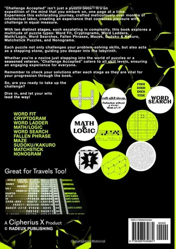 Vista 2 de Puzzle Book for Adults - 282 Interconnected Puzzles leading to 1 Final Answer. Activity Book Featuring Word Search Puzzles, Sudoku, Cryptograms