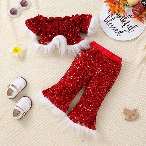 Vista 2 de Tops de Navidad para bebés y niñas, leggings trajes de Navidad