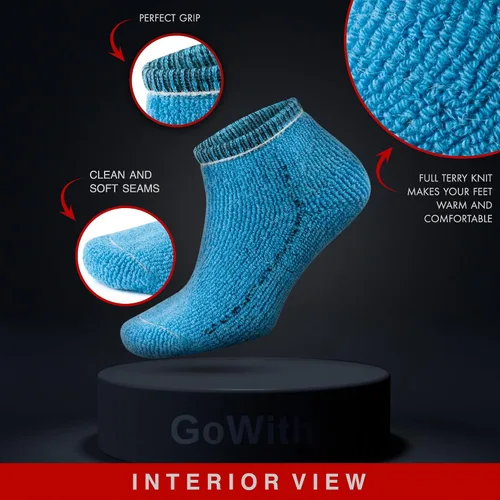Vista 4 de GoWith Alpaca Wool Low-Cut Hiking Socks for Men & Women, Cushioned Terry Warm Socks, Thermal Thick Merino Blend Camping Socks