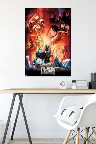 Vista 4 de Fullmetal Alchemist: Brotherhood - Póster de pared Key Art 5, 34 pulgadas de largo x 22.4 pulgadas de ancho, versión sin marco