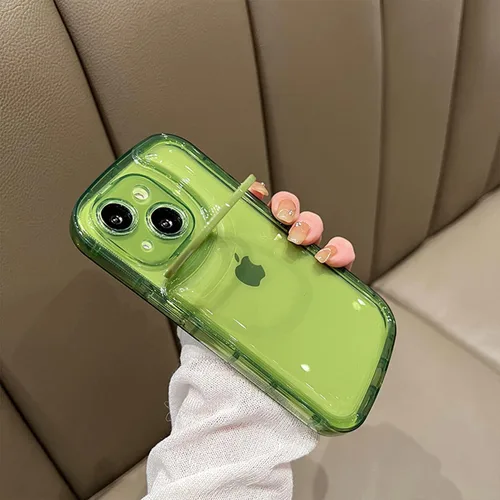 Vista 2 de Ownest Funda compatible con iPhone 14 con función atril transparente, diseño creativo con soporte para cámara para TPU delgada, a prueba de golpes