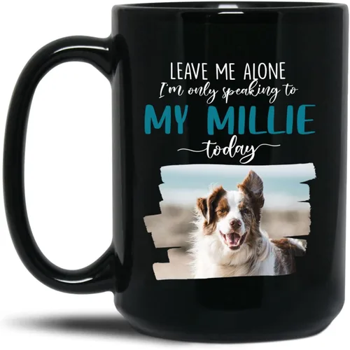 Vista 11 de Tazas de café personalizadas, regalo para cumpleaños de amantes de los perros, taza de cerámica de 11 onzas y 15 onzas, taza de café negra