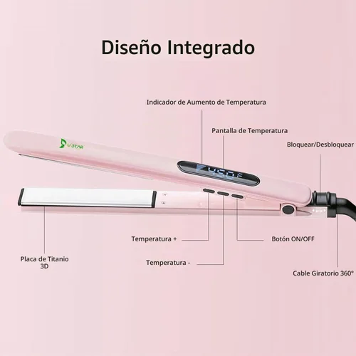 Vista 4 de USTAR Alisador y rizador de cabello 2 en 1, plancha plana de 1 pulgada con placas iónicas de cerámica de titanio y doble voltaje para menos