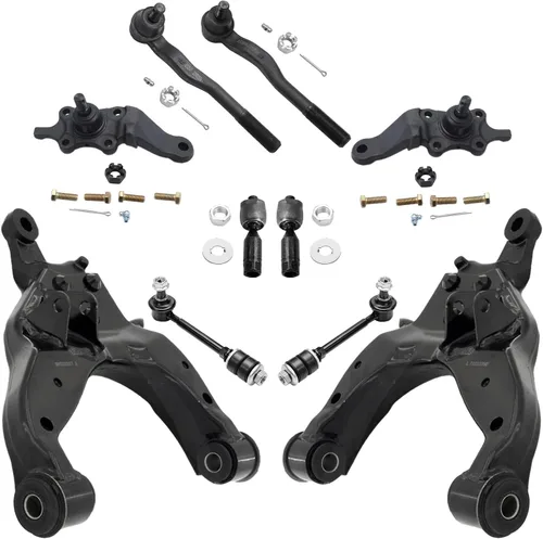 Vista 64 de Detroit Axle - Kit de suspensión delantera de 10 piezas para Jeep 2002-2004