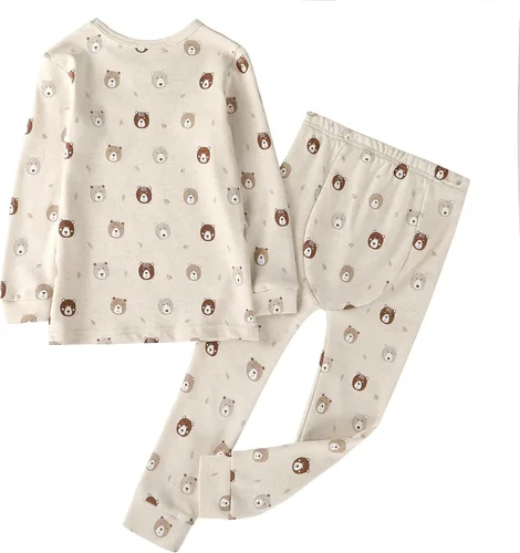 Vista 2 de Owlivia Conjunto de pijama de manga larga para bebé, 100% algodón orgánico, ropa de dormir de 2 piezas para niño y niña
