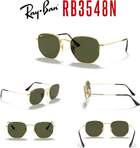 Vista 7 de Ray-Ban RB3548N - Gafas de sol hexagonales 001 de 54 M para hombres y mujeres (grande), paquete con kit de diseñador iWear
