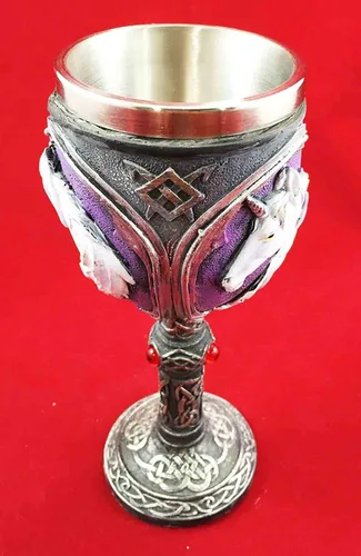 Vista 2 de PURITY VINO ENCANTADO UNICORNIO GOBLET CÁLIZ ACERO INOXIDABLE CON CUERPO DE RESINA