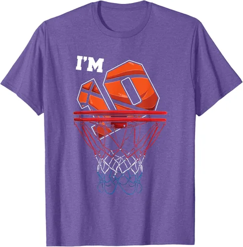 Vista 6 de Camiseta de regalo de cumpleaños con red de baloncesto de 10 años, Negro