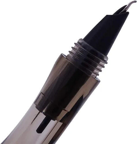 Vista 3 de Juego de 12 piezas de plumas estilográficas Jinhao Swan Fude de punta curvada (de fino a ancho) color transparente con estuche desechable