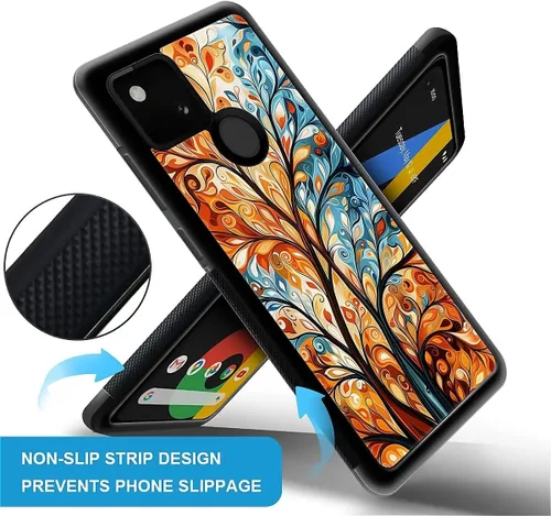 Vista 916 de Compatible con Google Pixel 4A 5G Mobile Case Creative Acrylic Panel trasero Silicona Protección Grip especialmente diseñado para Google Pixel 4A 5G