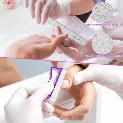 Vista 6 de Eyxformula Kit removedor de esmalte de gel – 10 clips para uñas de los pies, 10 clips de remojo de uñas de dedos, 400 toallitas sin pelusa, 2 limas