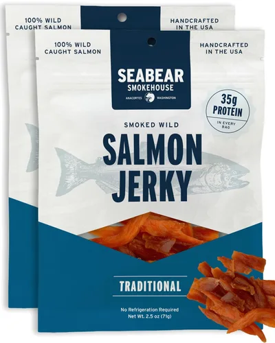 Vista 8 de SeaBear - Cecina de salmón salvaje ahumado - Tradicional - 2.5 oz